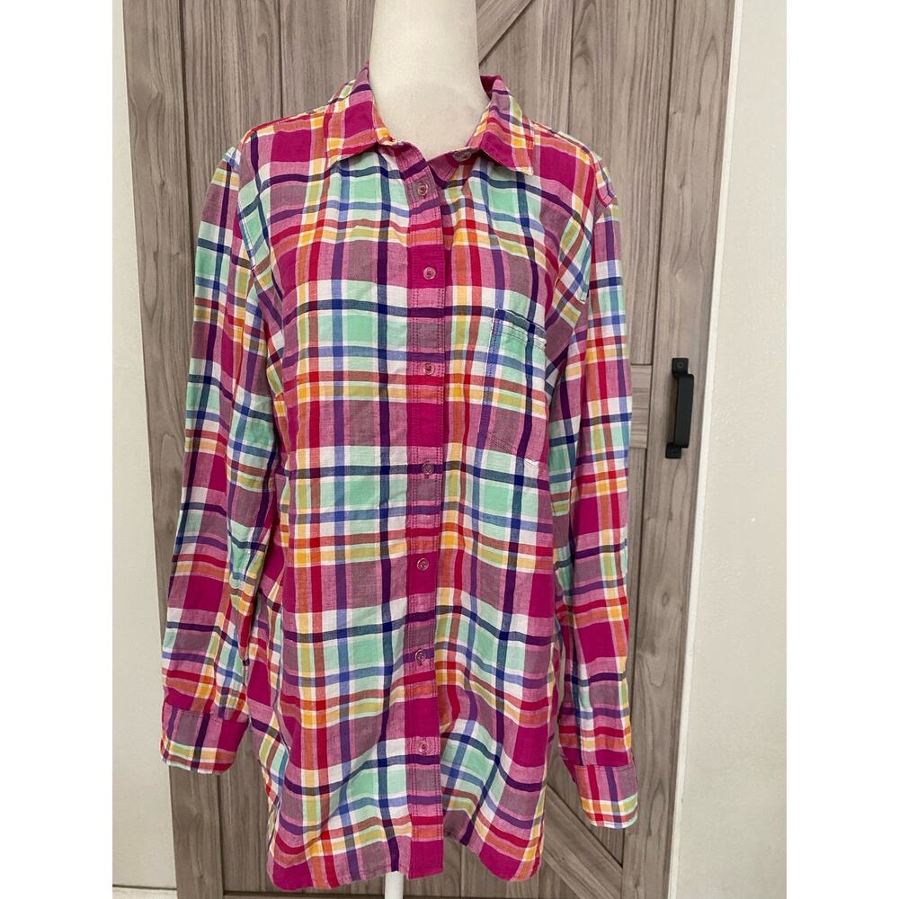 Banana Republic soft wash plaid long sleeve shirt large